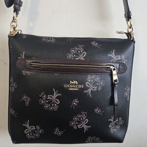 Coach Black Crossbody Bag with Floral Design